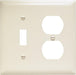 Pass & Seymour 2 Gang Toggle Switch/Duplex Receptacle Wall Plate, Light Almond 2G