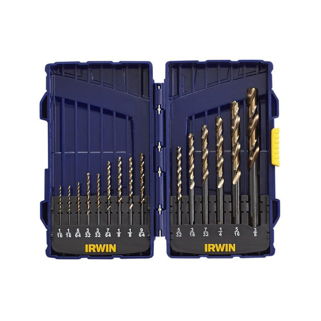 IRWIN INDUSTRIAL TOOL 15 Piece Cobalt Alloy Steel Drill Bit Set