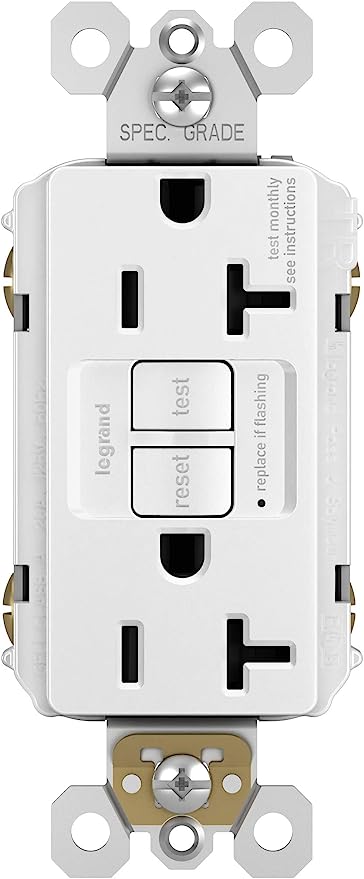 Pass & Seymour Spec Grade 20A Tamper Resistant Self-Test GFCI Receptacle, White WHITE