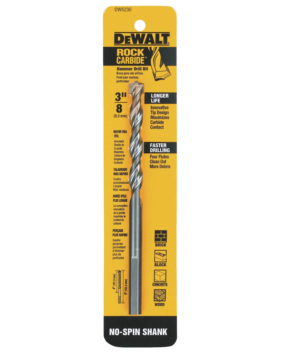 Dewalt 3/8 IN. x 6 IN. Drill Bit Premium Percussion 3/8X6