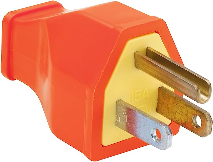 Pass & Seymour 15A 125V Straight Blade Plug, 2 Pole, 3 Wire, Orange ORANGE / 15A