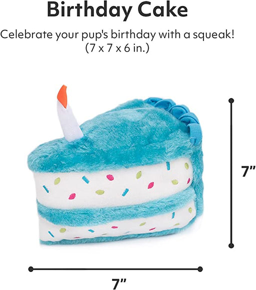 Zippy Paws Birthday Cake Dog Toy, Blue
