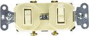 Pass & Seymour 15A 2 Single Pole Combination Switch Device, Ivory