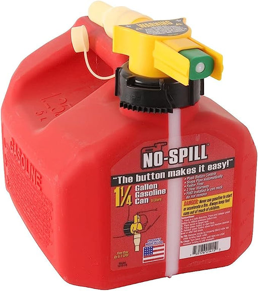 No Spill Poly Gas Can, 1-1/4 Gallon