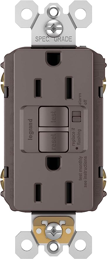 Pass & Seymour 15A Spec Grade Tamper Resistant Self Test GFCI Receptacle, Brown BROWN