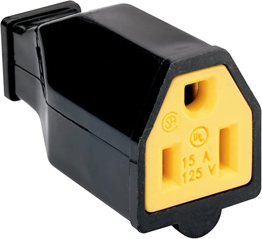 Pass & Seymour 15A 125V Straight Blade Connector, 3 Wire, Black BLACK / 15A