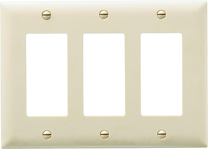 Pass & Seymour 3 Gang Decorator Wall Plate, Ivory