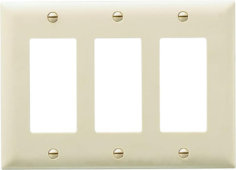 Pass & Seymour 3 Gang Decorator Wall Plate, Ivory