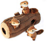 Zippy Paws Chipmunks Log Burrow Dog Toy BROWN