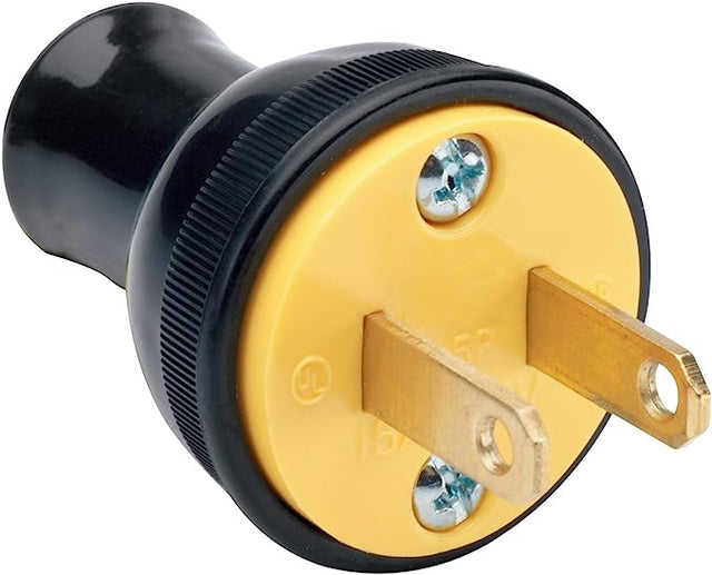 Pass & Seymour 15A 125V Round Residential Plug, Black BLACK