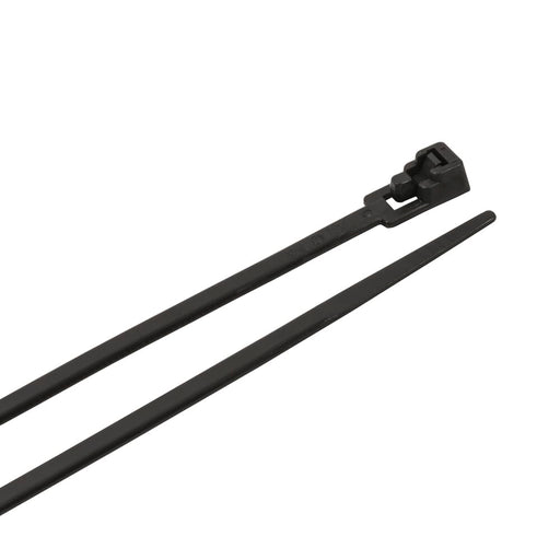 Forney Cable Ties, 8 in Black Releasable Standard Duty, 100-Pack