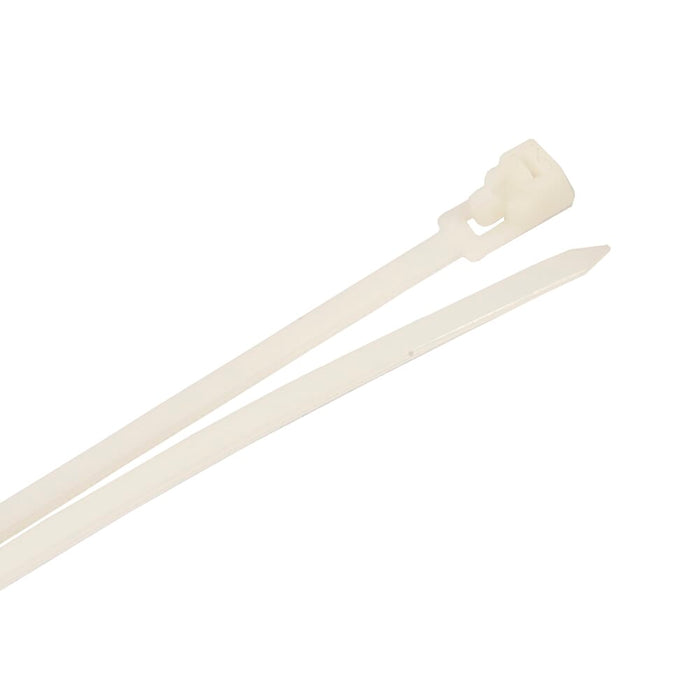 Forney Cable Ties, 11 in Natural Releasable Standard Duty, 25-Pack