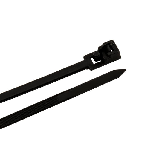 Forney Cable Ties, 11 in Black Releasable Standard Duty, 25-Pack