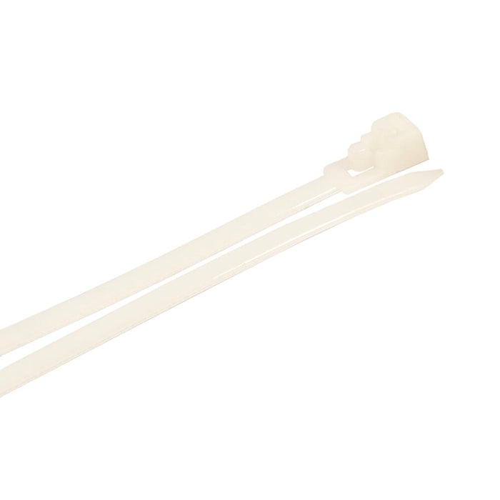 Forney Cable Ties, 11 in Natural Releasable Standard Duty, 100-Pack
