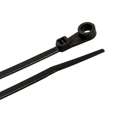 Forney Cable Ties, 6-1/2 in Black Light-Duty Screw Mounts, 100-Pack