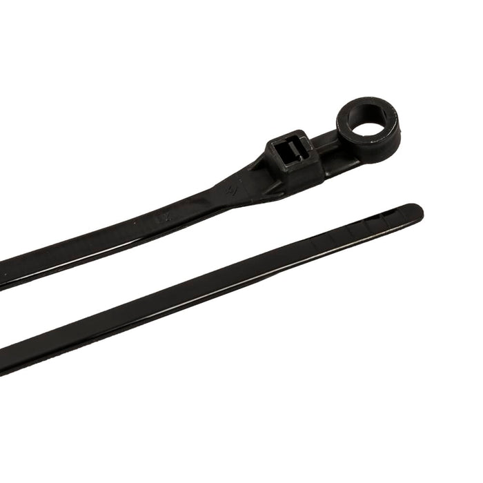Forney Cable Ties, 8 in Black Standard Duty Screw Mounts, 25-Pack