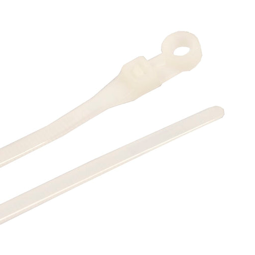 Forney Cable Ties, 8 in Natural Standard Duty Screw Mounts, 100-Pack