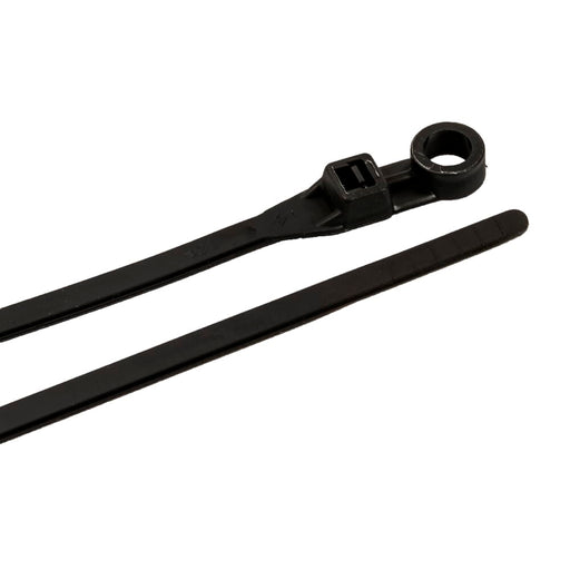 Forney Cable Ties, 8 in Black Standard Duty Screw Mounts, 100-Pack