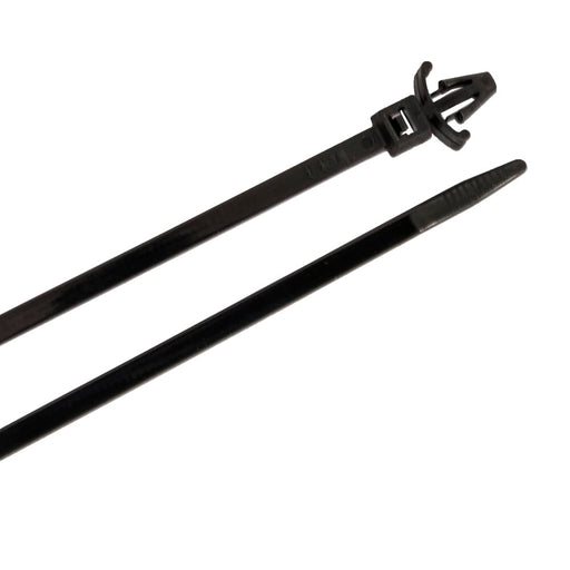 Forney Cable Ties, 6 in Black Arrowhead Push Mounts, 25-Pack