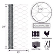 Garden Zone Garden Craft Galvanized Hex Netting, 24in x 25ft, 2in Hexagonal Openings