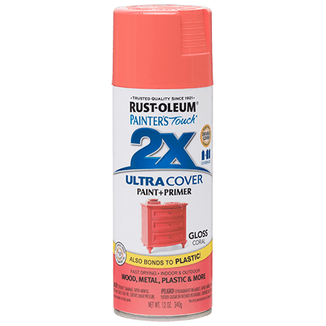 RUST-OLEUM 12 OZ Painter's Touch 2X Ultra Cover Gloss Spray Paint - Gloss Coral CORAL /  / GLOSS