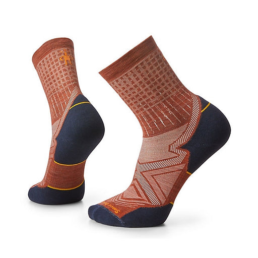 Smartwool Run Targeted Cushion Pattern Mid Crew Socks Picante