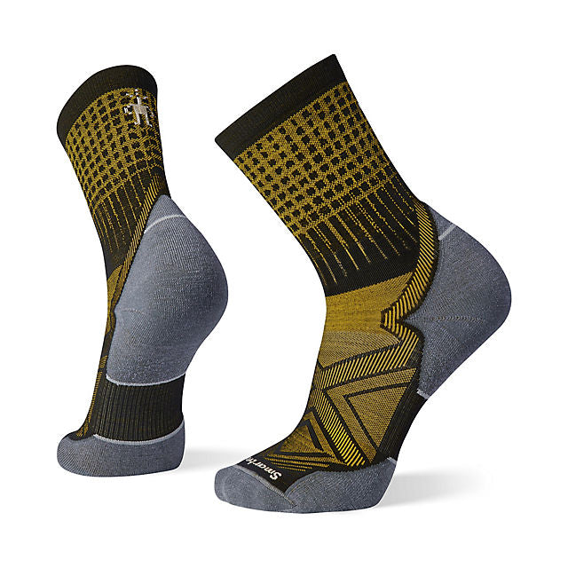 Smartwool Run Targeted Cushion Pattern Mid Crew Socks Black