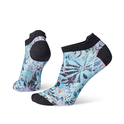 Smartwool Women's Cycle Zero Cushion Dazed Daisy Print Low Ankle Socks Ocean Blue