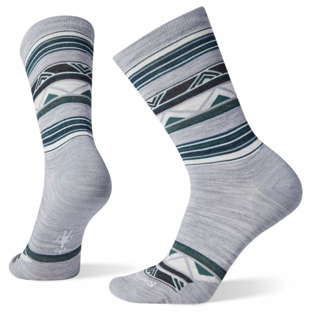 Smartwool Women's Everyday Zig Zag Valley Crew Socks Light Gray