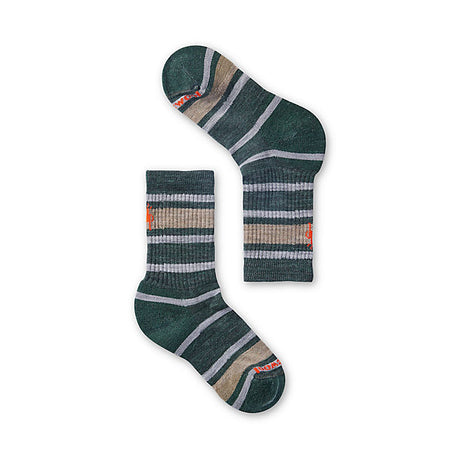 Smartwool Kids' Hike Light Cushion Striped Crew Socks Dark age / S