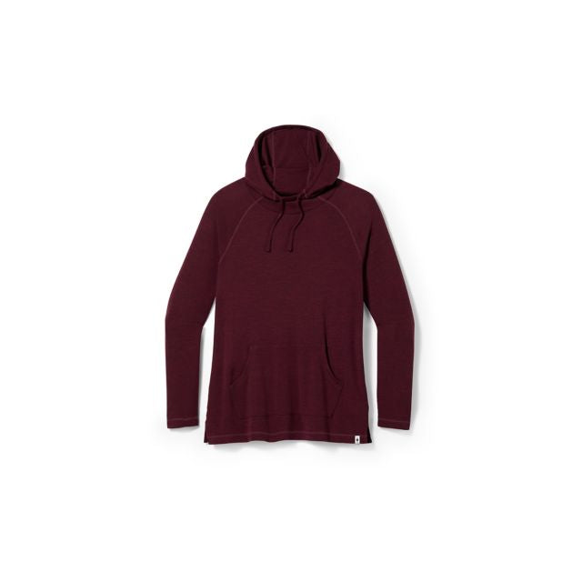 Smartwool Women's Thermal Merino Drape Neck Hoodie Plus Black Cherry Heather