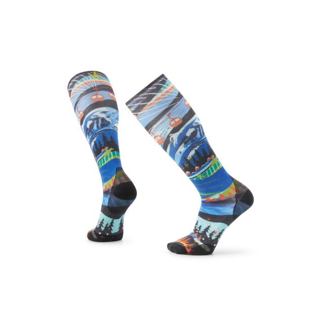 Smartwool Ski Zero Cushion Skication Print OTC Socks ist Blue / M