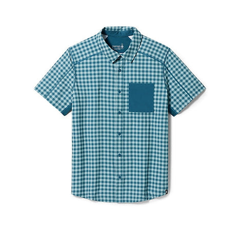 Smartwool Men's Printed Short Sleeve Button Down Twilight Gingham Print