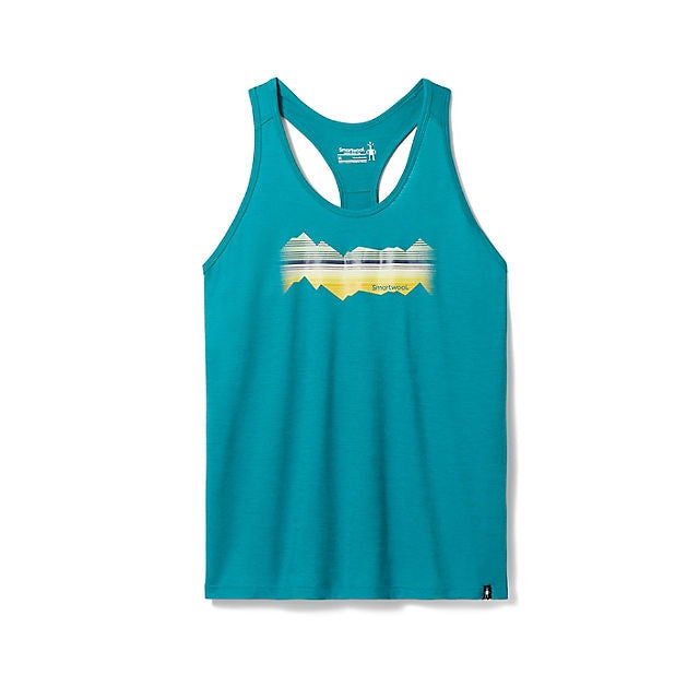 Smartwool Women's Mountain Horizon Graphic Tank Deep Lake