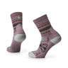 Smartwool Women's Hike Light Cushion Stitch Stripe Mid Crew Socks Argyle Purple