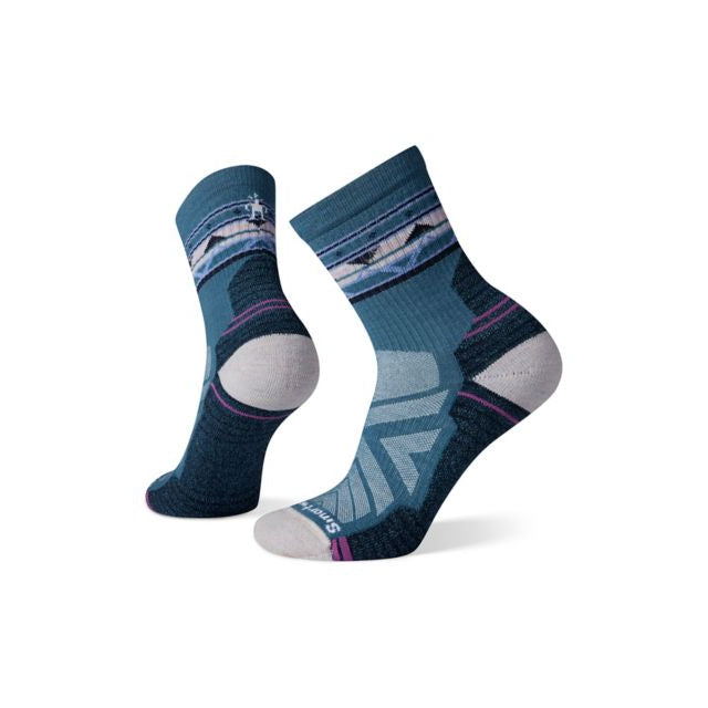 Smartwool Women's Hike Light Cushion Zig Zag Valley Mid Crew Socks Prussian Blue