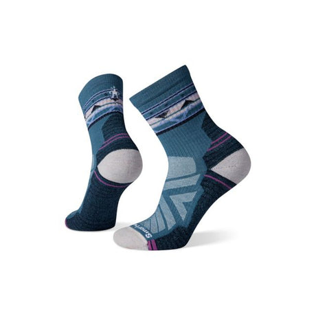 Smartwool Women's Hike Light Cushion Zig Zag Valley Mid Crew Socks Prussian Blue