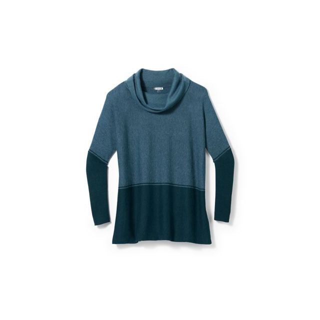 Smartwool Women's Edgewood Poncho Sweater Mist Blue-Twilight Blue Marl