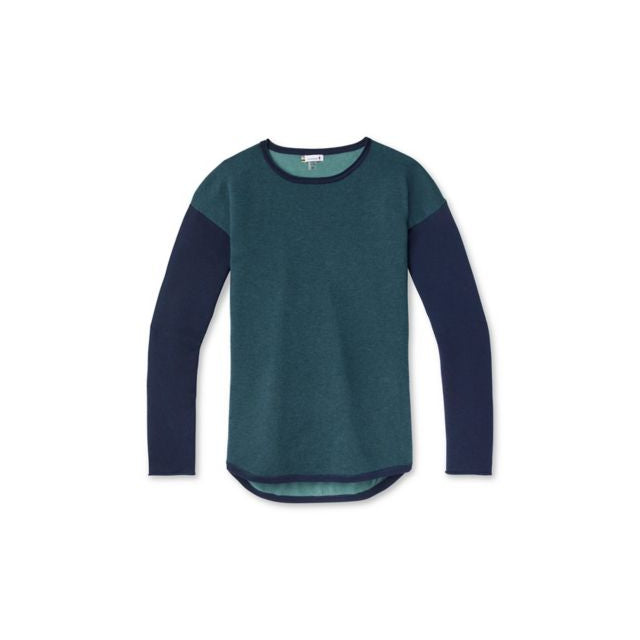 Smartwool Women's Shadow Pine Colorblock Sweater Twilight Blue Heather