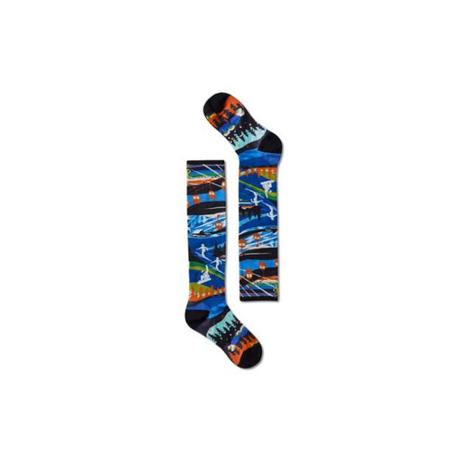 Smartwool Junior Ski Zero Cushion Skication Print OTC Socks Neptune Blue