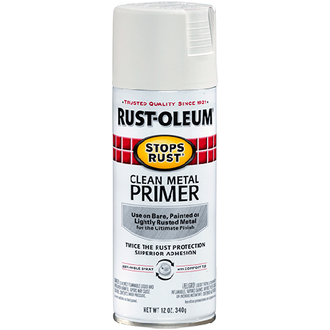 RUST-OLEUM 12 OZ Stops Rust Clean Metal Primer Spray - Flat White CLEAN_METAL