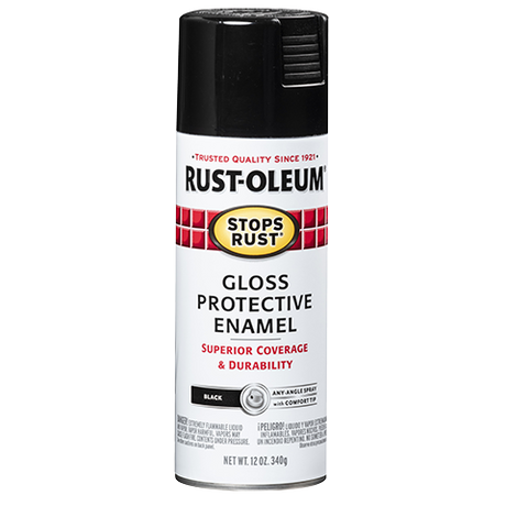 RUST-OLEUM 12 OZ Stops Rust Protective Enamel Spray Paint - Gloss Black BLACK