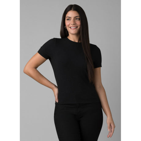 Prana Women's Foundation Rib Tee Black Heather