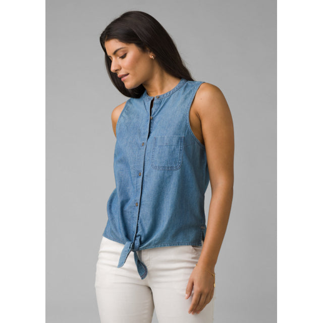 Prana Women's Sunrise Peak Top Washed Blue