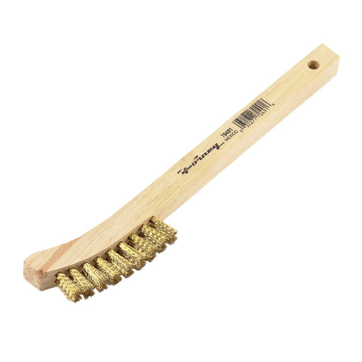 Forney Scratch Brush with Curved Handle, Brass, 2 x 9 Rows