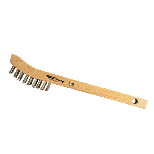 Forney Scratch Brush with Curved Handle, Stainless, 2 x 9 Rows
