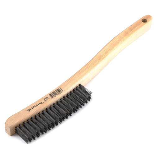 Forney Scratch Brush with Long Handle, Carbon, 3 x 19 Rows