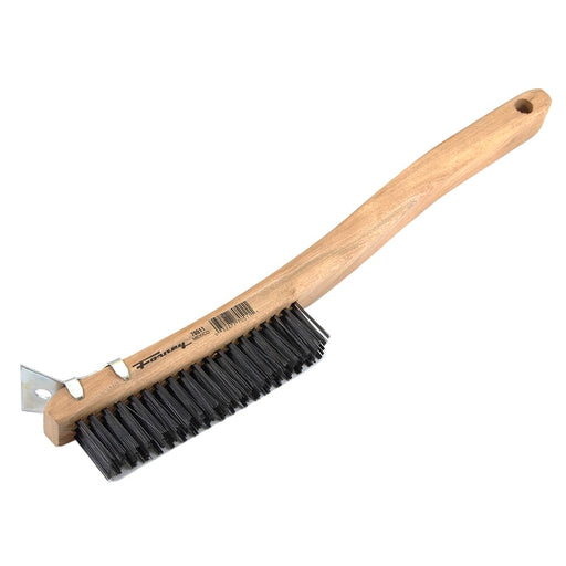 Forney Scratch Brush with Scraper, Carbon, 3 x 19 Rows