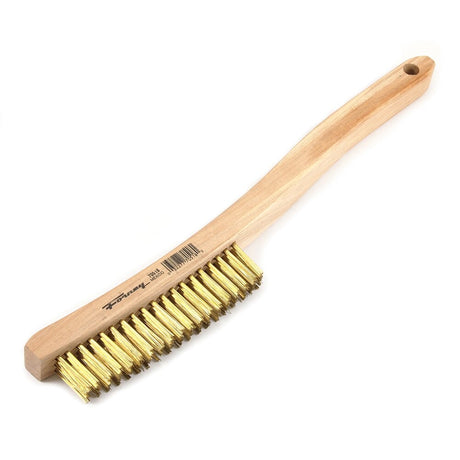 Forney Scratch Brush with Long Handle, Brass, 3 x 19 Rows