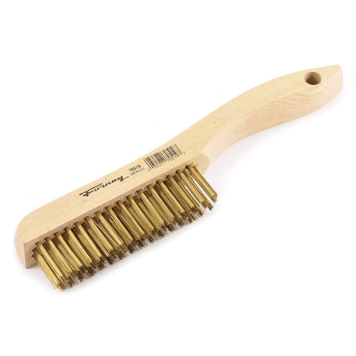 Forney Scratch Brush with Shoe Handle, Brass, 4 x 16 Rows